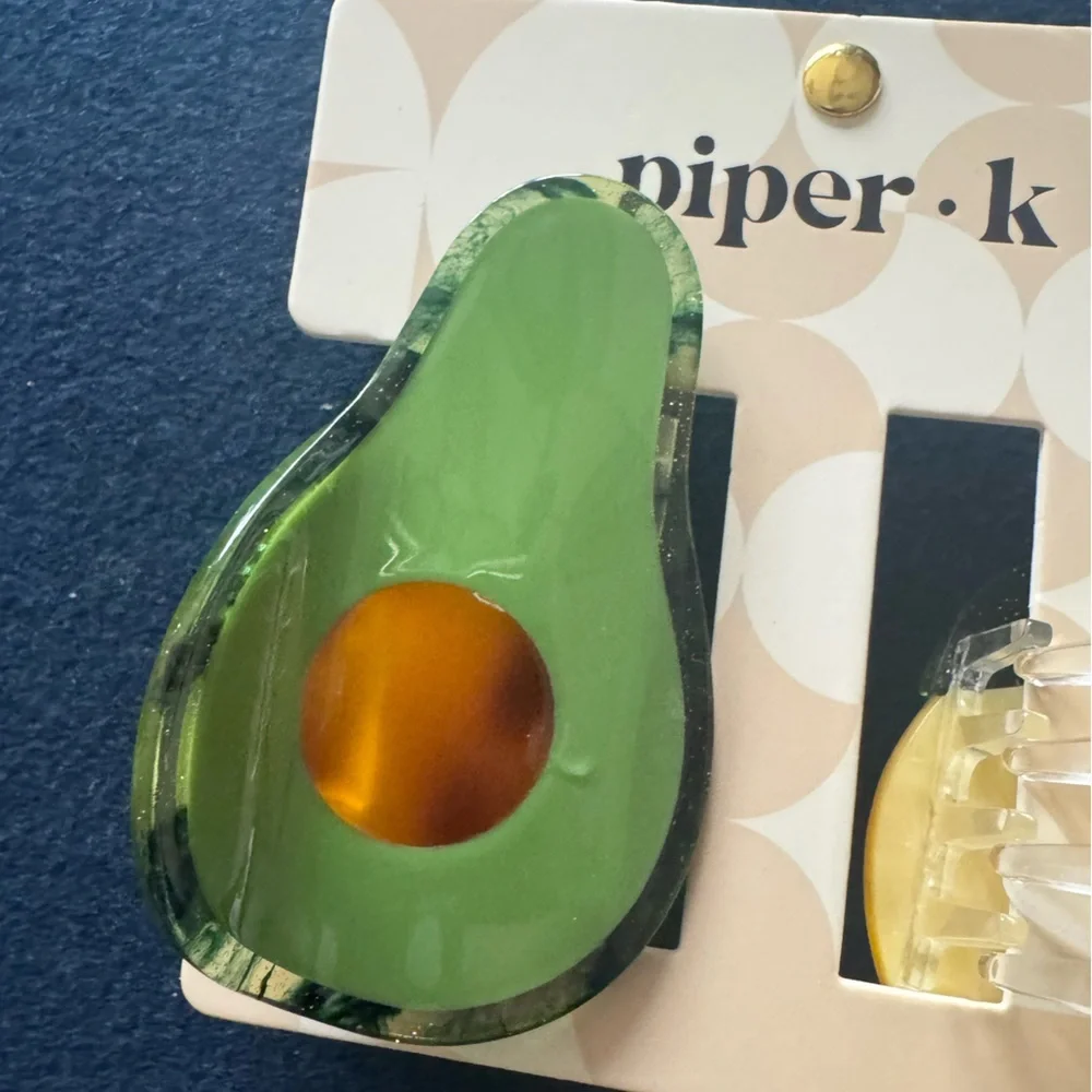 Piper K Avocado 🥑 and Lemon 🍋 Hair Clips - fun for all ages-add a pop of color!